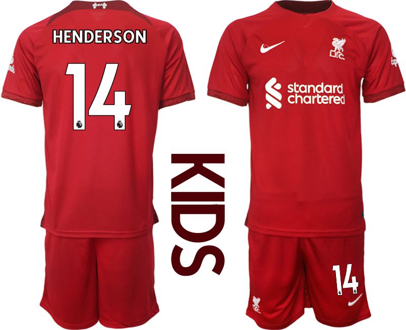 Youth 2022-2023 Club Liverpool home red #14 Soccer Jersey
